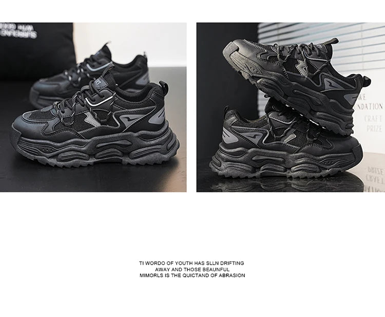 Men Sneakers 2025 Autumn New Mesh Breathable Running Sport Shoes Light Soft Thick Sole Hole Man Casual Shoes Athletic Sneakers