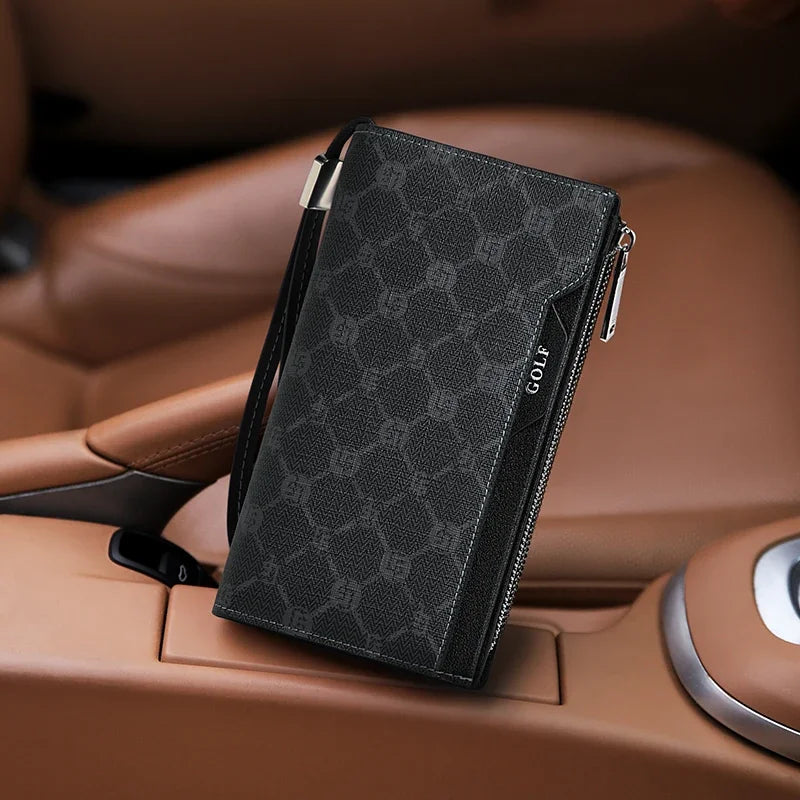 GOLF Long Wallet for Men Leather Male Clutch Bag Purse Wallet Wrist Bag Credit Card Organizer Hand Bags Money Clip Minimalist