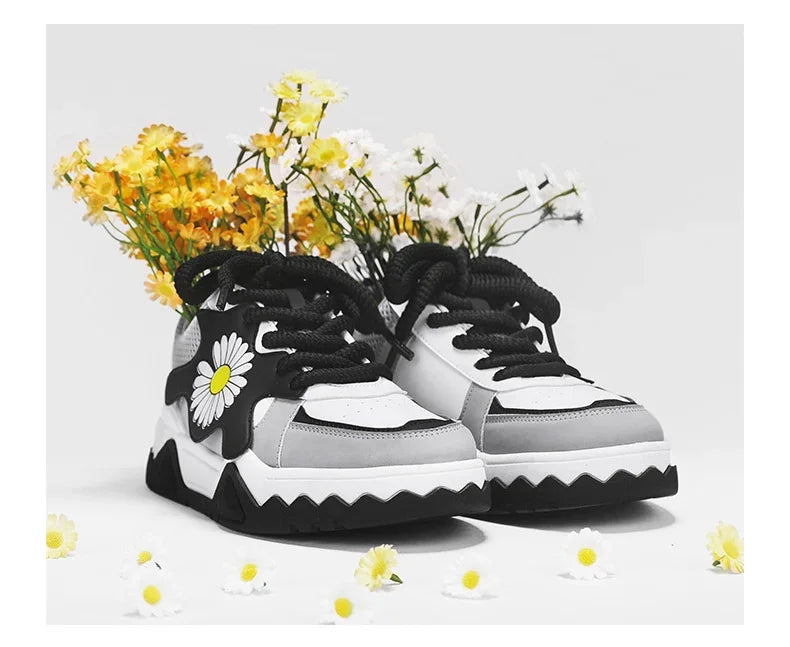 Sneakers Men Trendy Mixed Color Lace-up Thick-soled Casual Shoes Non-slip Shoe Round Toe Men Board Shoes Zapatillas Hombre