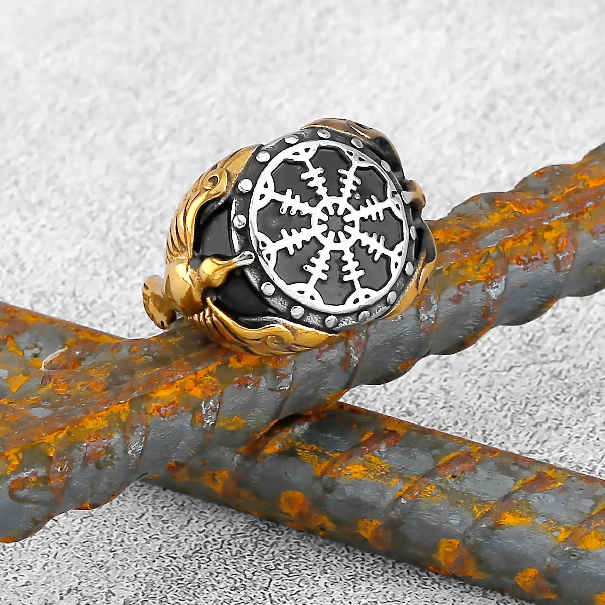 Vintage Stainless Steel Viking Amulet Ring Norse Compass Runes Men and Women Rings Teens Multi Style Jewelry Boyfriend Gift