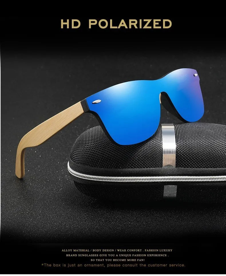 Wood Sunglasses Men Women Square Bamboo Women for Women Men Mirror Sun Glasses Oversize Retro De Sol Masculino Handmade