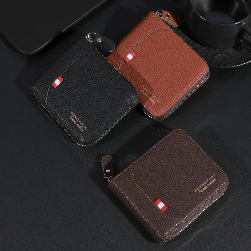 Premium Vintage Leather Wallet for Men - Secure Credit Card Holder & Coin Purse -Commute Essential with Durable PU Leather