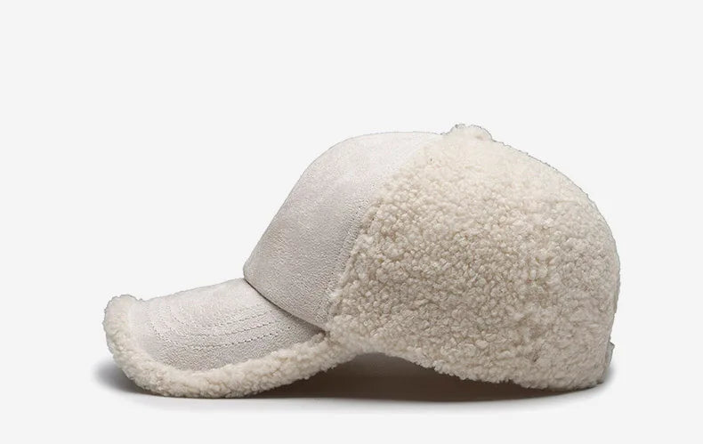 Baseball caps, outdoor warm caps, teddy velvet embroidered cold caps, stylish with warm hats