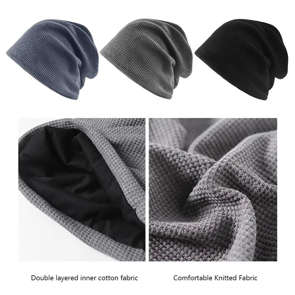 Casual Beanies for Men Women Fashion Soft Knitted Winter Hat Solid Color Hip-hop Bonnet Unisex Cap