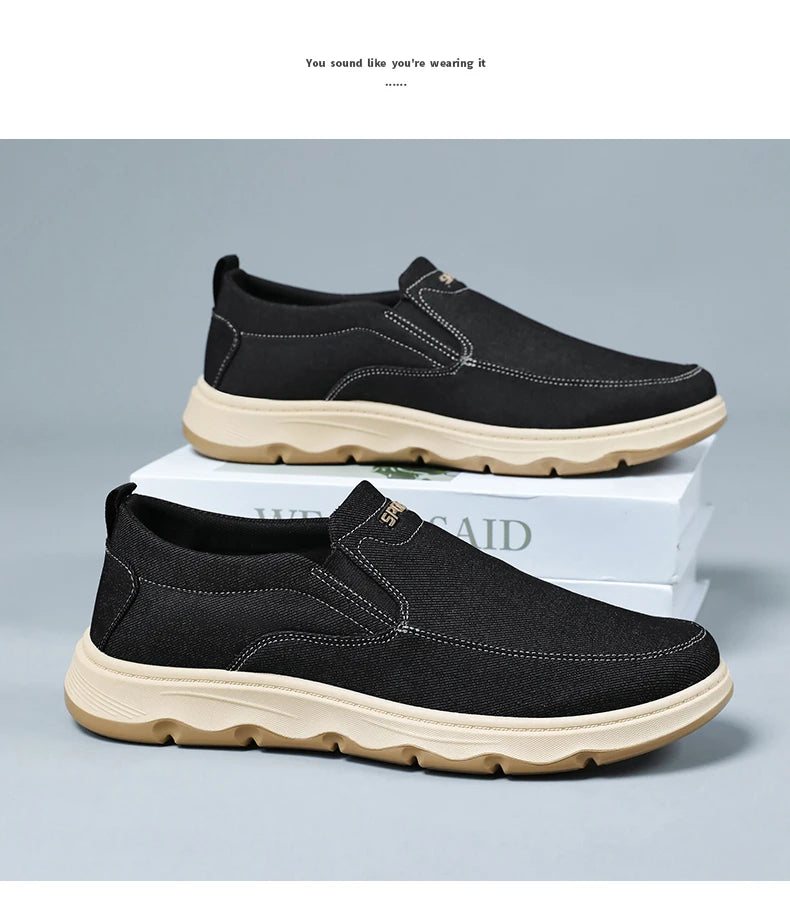 Men's walking sneakers 2025 Spring casual canvas shoes, low-top comfortable and breathable vulcanized shoes