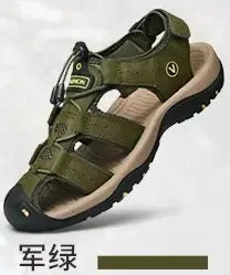 Men Sandals Summer New Large Size Outdoor Casual Beach Shoes Anti Slip Durable Breathable Toe Cover Sandals244