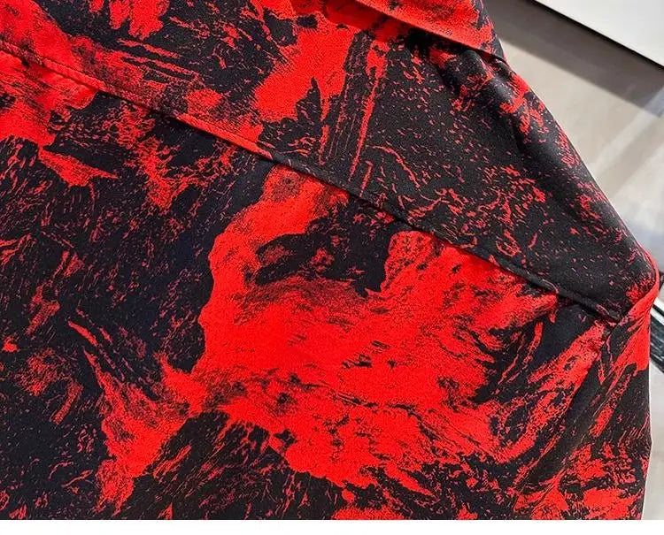 Men's Clothing 2025 Summer Fashion Vintage Print Button Up Shirt Casual Streetwear Y2K Short Sleeve Loose Tops Camisas De Hombre