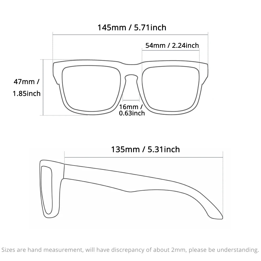 KDEAM Fishing Men's Sunglasses Polarized Classic Square Shades Unisex Size With Packaging