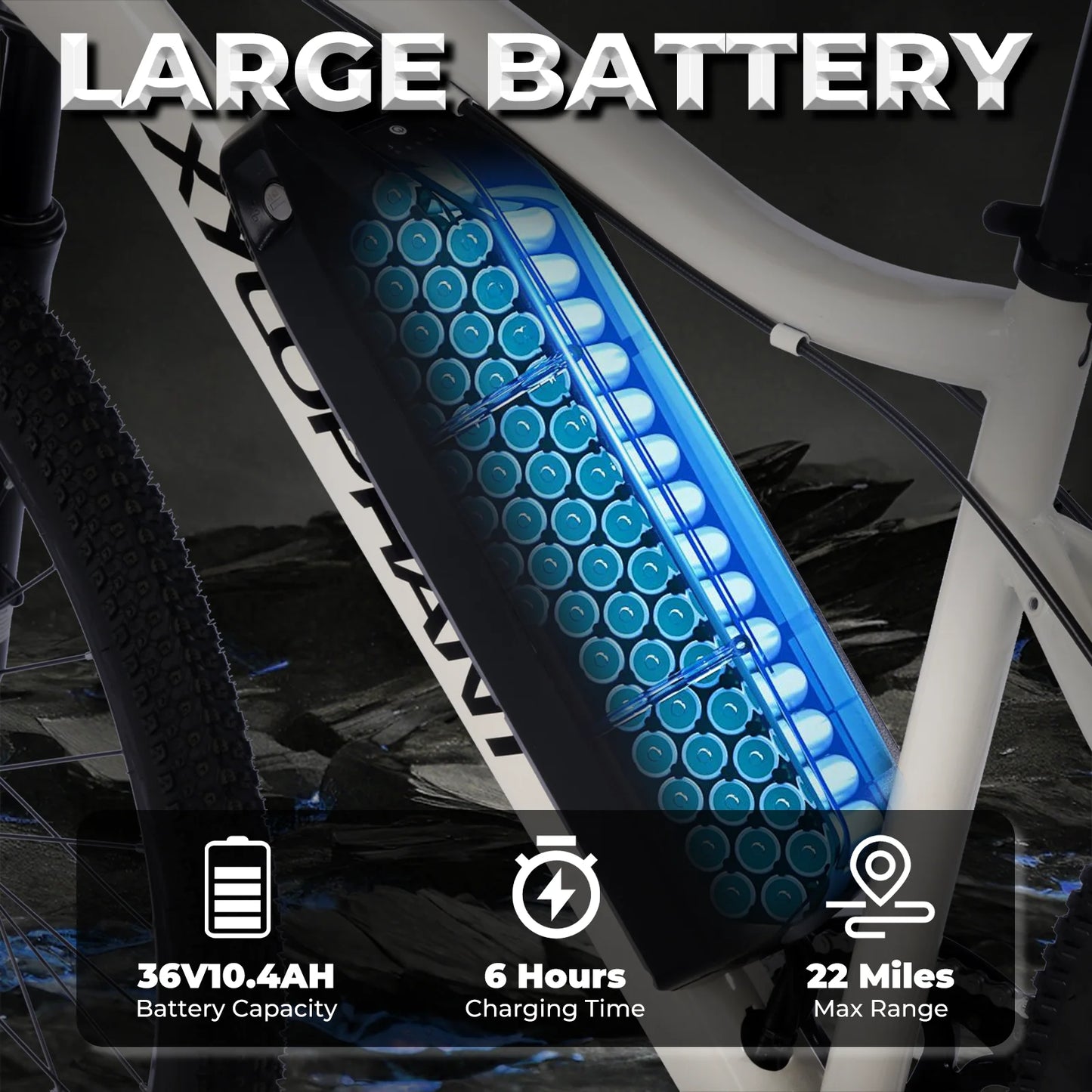 【1 Year Warranty】Terrosor Electric Bike,26" Fat Tire Ebike for Adults,350W Peak,Electric Mountain Bike,19.9mph,E bike UL2849