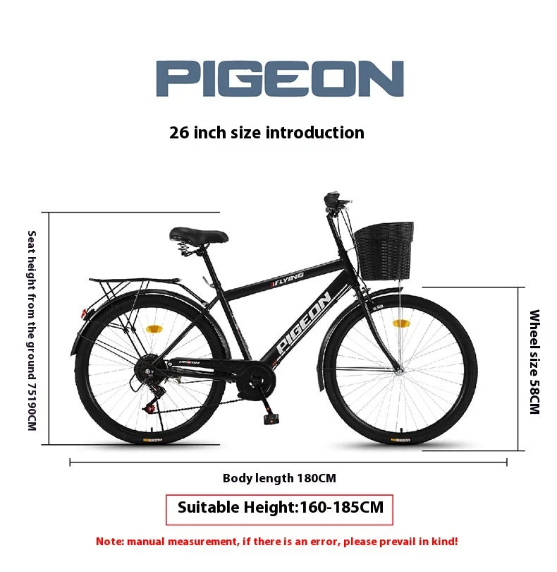 Bicycle 26 Inch Commuter Men's Light Adult City Female College Student Adult Retro Bike