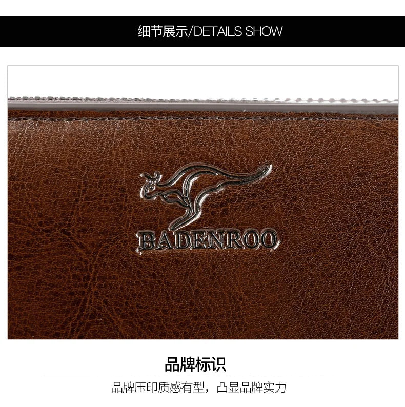 High Quality Pu Leather Wallet Men's Long Zipper Wallet for Men RFID Blocking Business Clutch Bag Credit Card Holder Man Purse