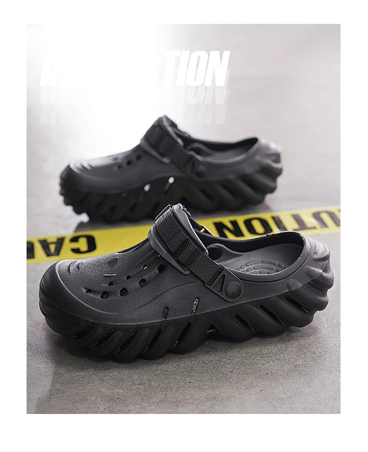 Summer New Men's Fashionable Versatile Sandals  Anti Slip and Wear-resistant Shoes Thick Soled Soft Soled Slippers Breathable