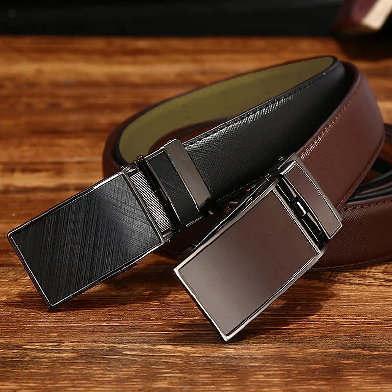 Belt Male Men's belt Genuine Leather Strap luxury brand Automatic Buckle Belts For Men Belts Cummerbunds cinturon hombre