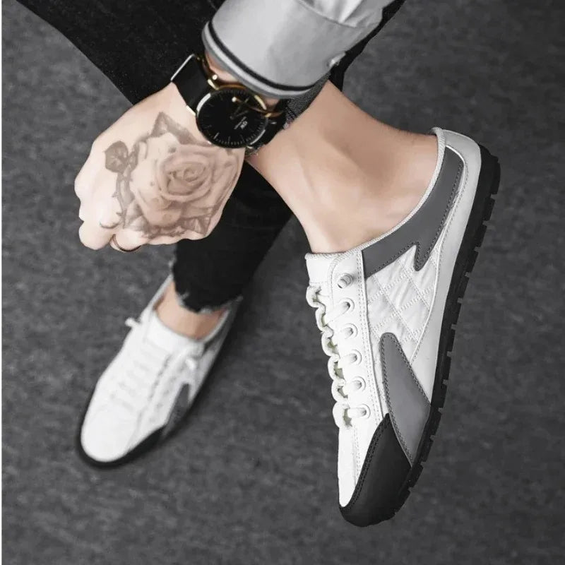 Summer Slippers for Men Trendy Men's Flat Bottom Casual Shoes Soft Sole Support Shoes Men's Sneakers