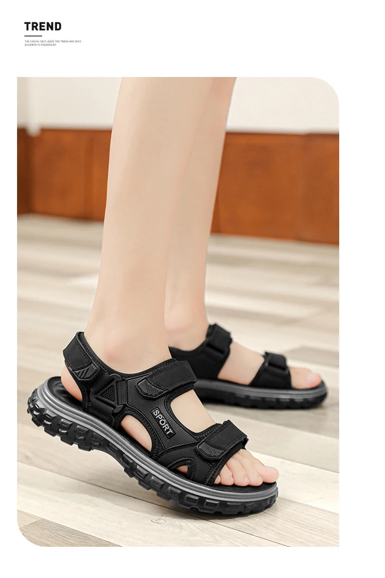 Sandals men summer fashion new style outdoor wear soft sole wear-resistant anti slip anti odor breathable dual-use beach sandals