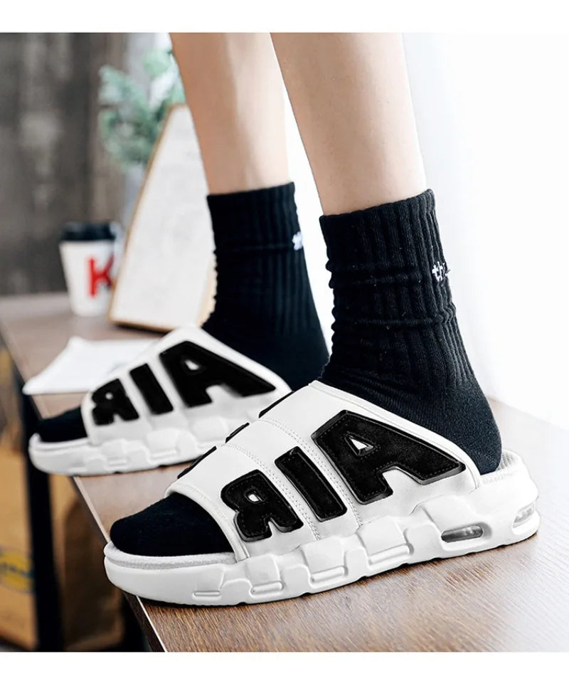 Men's Slippers 2025 Summer New Casual Slippers Fashion Air Cushion Sports Slippers for Men Non Slip Beach Shoes Designer Slides