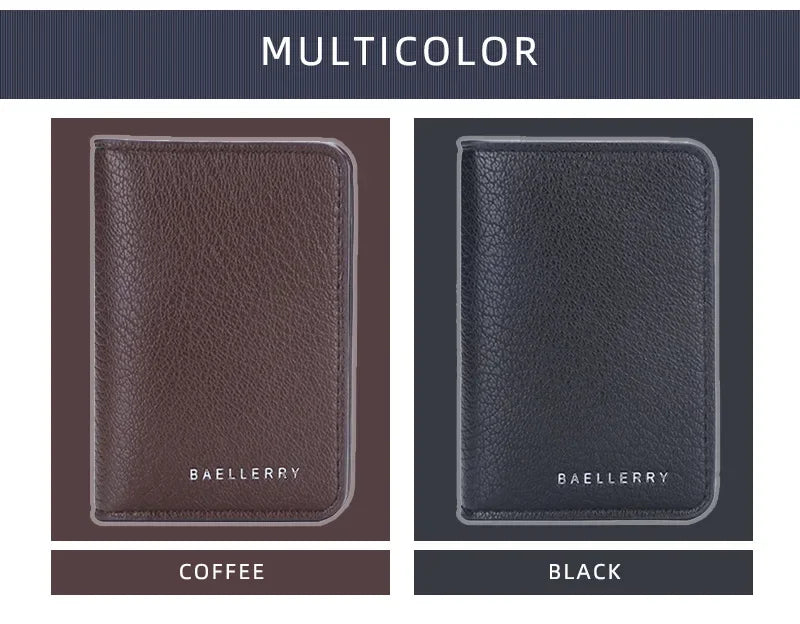 Men's Leather Card Wallet Minimalist Small Thin Purse Soft Slim Mini Credit Card Bank ID Card Holder Wallet for Men