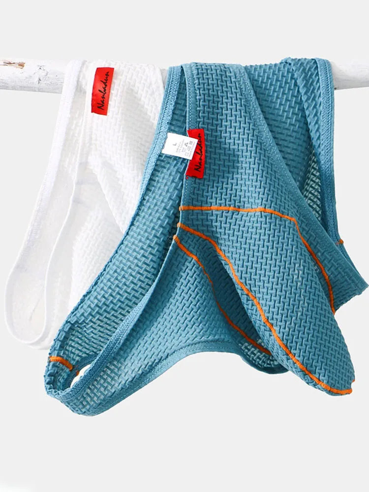 Men Underwear U Convex Ice Silk Briefs Knickers Panties Low Waist Underpant Panties Sports Breathable Low-Rise Elastic Underwear