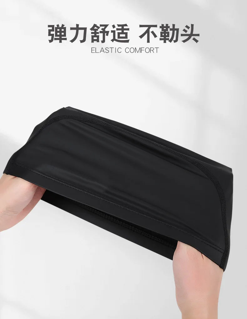 Men's Swimming Caps Large Size High Elastic Breathable Nylon Swim Cap Fashion Printing Ear Protection Men Male Swimming Cap Hat