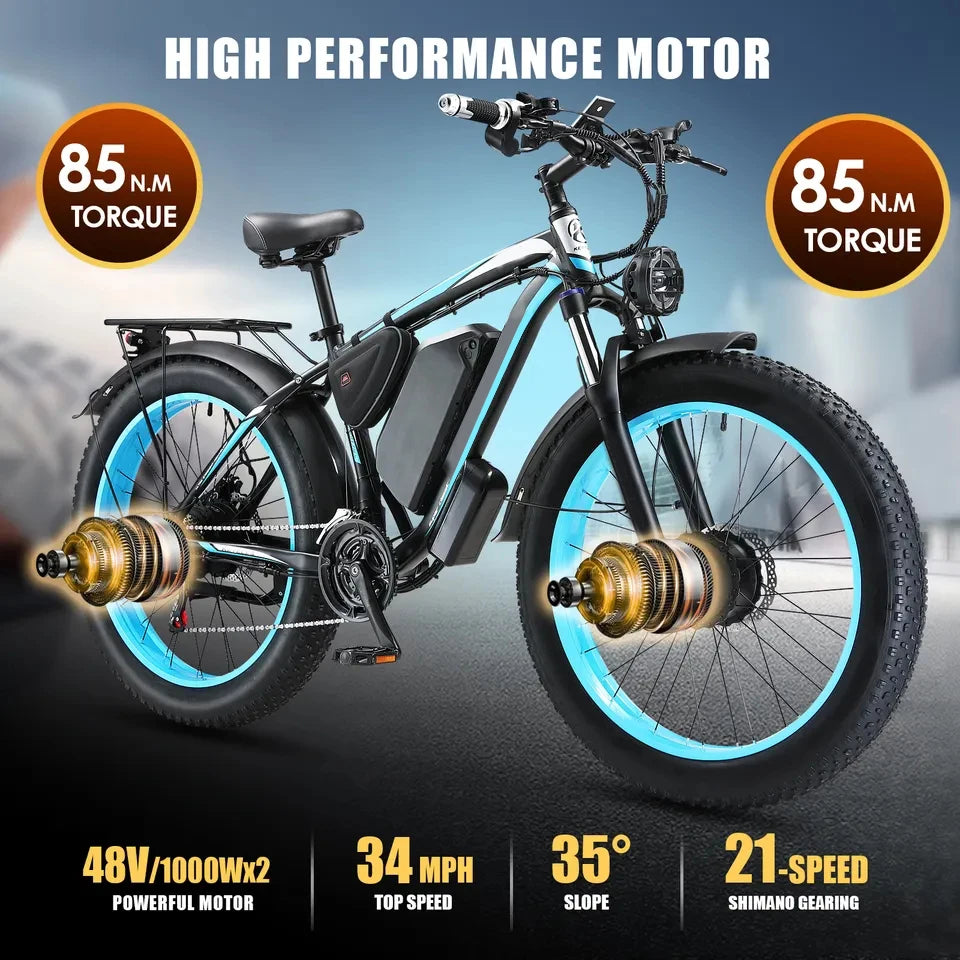 48V 22.4ah motor 1000 watts battery cycle fat tire electric bicycle electronic lithium battery rear hub motor 21 speed