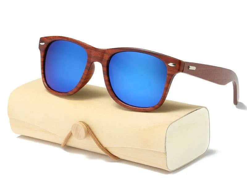 HJYBBSN Handmade Wood Sunglasses Men women square Sunglasses for men women Mirror Wooden Sun Glasses retro de sol masculino