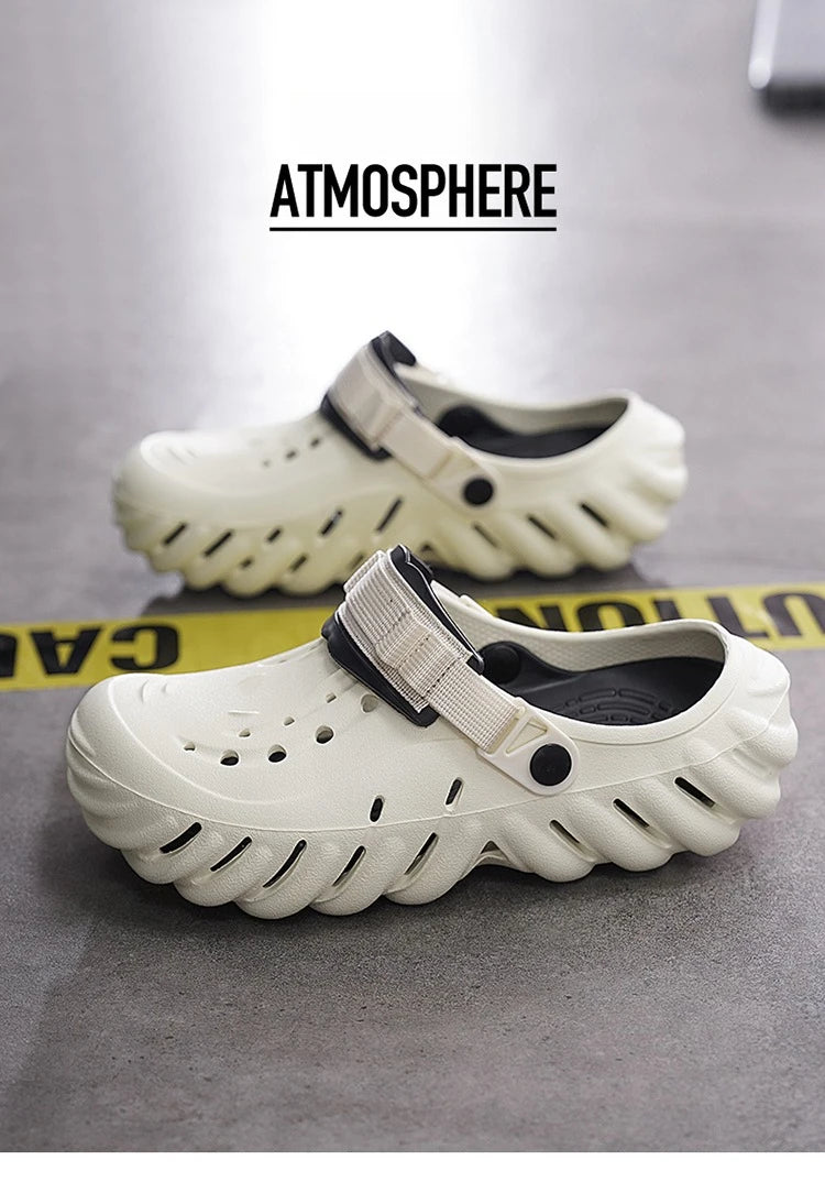 Summer New Men's Fashionable Versatile Sandals  Anti Slip and Wear-resistant Shoes Thick Soled Soft Soled Slippers Breathable