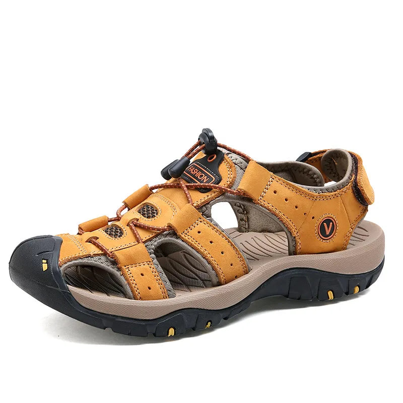 Men Sandals Summer New Large Size Outdoor Casual Beach Shoes Anti Slip Durable Breathable Toe Cover Sandals244