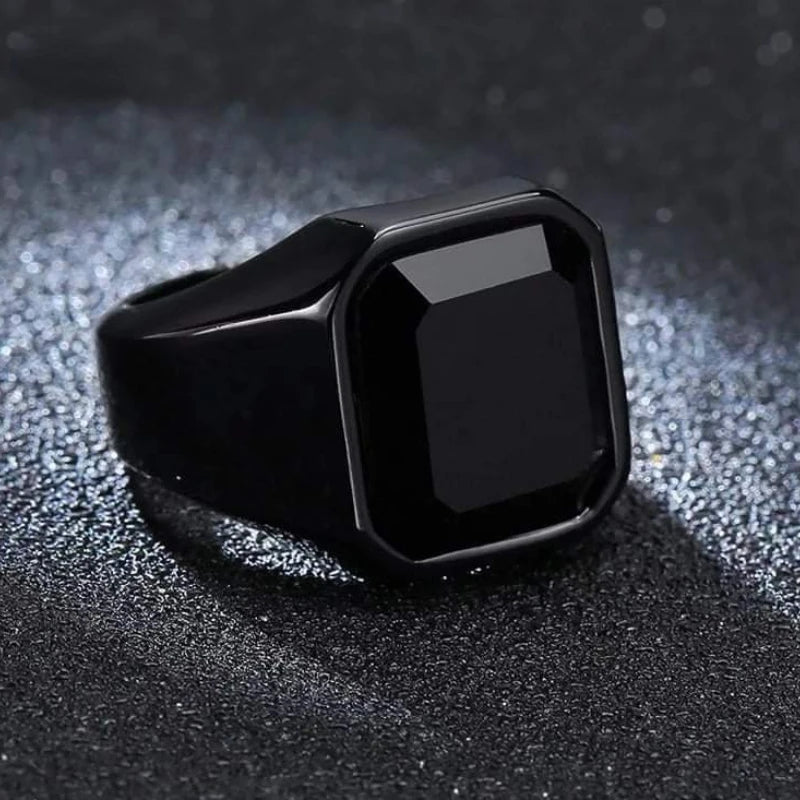New Copper Material Open Adjustable Ring Amber Gemstone Personality High Jewelry Fashion Luxury Business Men's High-end Ring