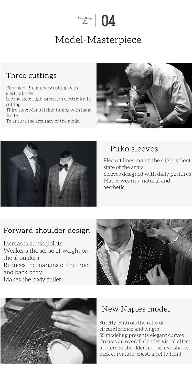 Classic Italian Men's Suit Jacket, Single Breasted, Autumn Winter Retro Warm Suit Men Herringbone Business Casual Men's Clothing