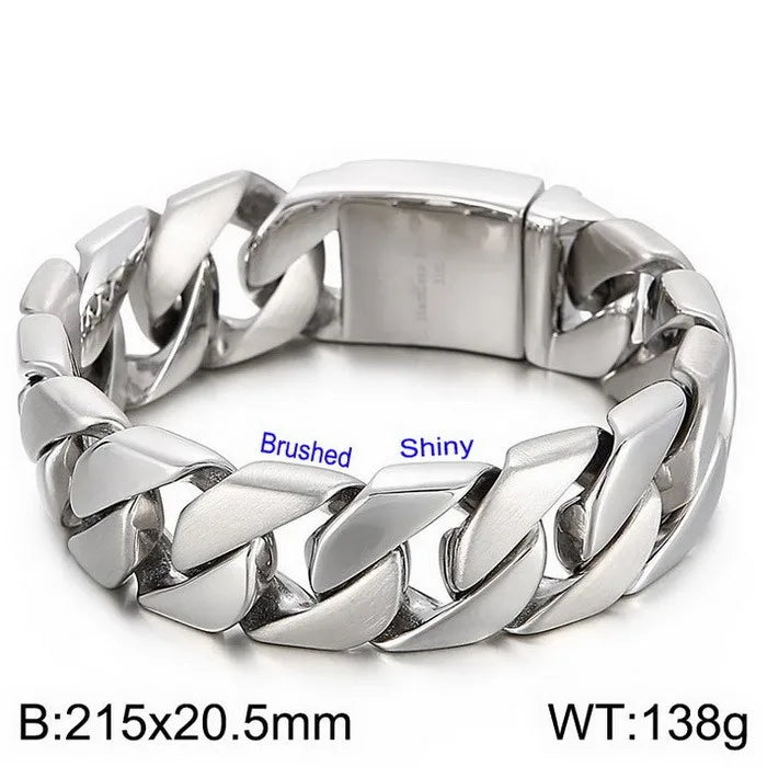 HAOYI Dropshipping 20mm Gold Color Bracelet Bangle Men's Heavy Chunky Link Chain Bracelet Fashion Jewelry Gifts