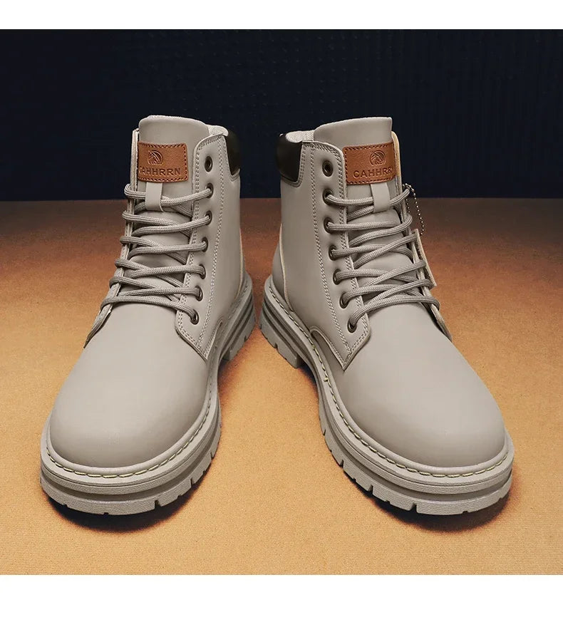 2024 New Men Boots Fashion Motorcycle Ankle Boots for Waterproof Hiking Boot Winter Chelsea Retro Boots Comfy