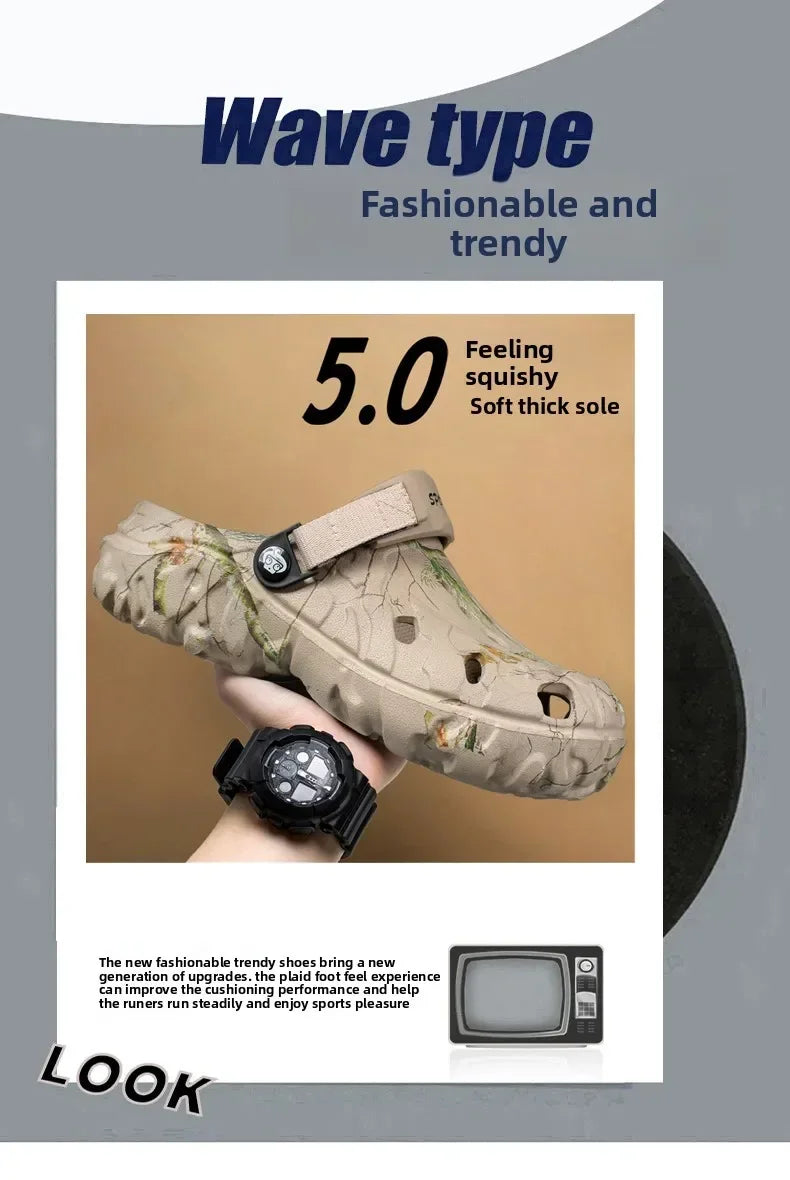 2025 Summer Men's Sandals New Home Garden Shoes Comfortable and Lightweight Men Slippers Non-Slip Soft Bottom Flip Flop Sandals