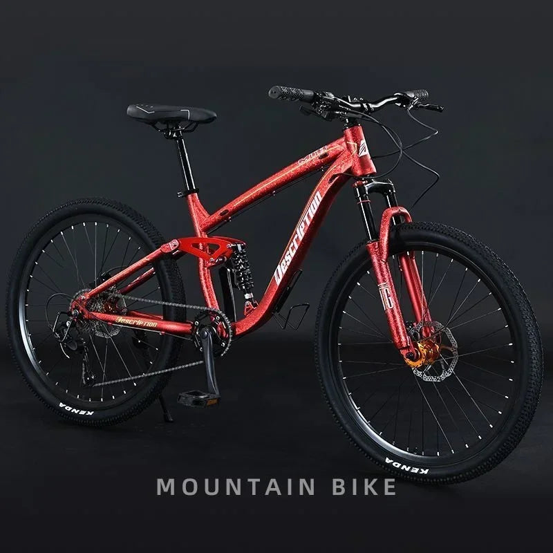 -For Customized 26 27.5 Inch Carbon Steel Green MTB Variable Speed Oil Disc Brake Suspension Fork Mountain Bicycle Road Bikes