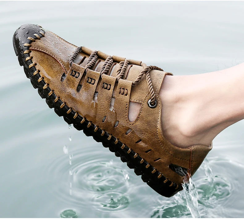 Men Leather Sandals Comfortable Outdoor Casual Shoes 2022 Summer Beach Casual Walking Male Sneakers Men Beach Casual Sandals