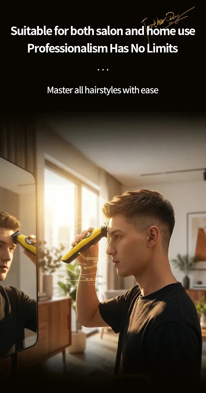 Kemei 1595 Barber Cordless Hair Trimmer Professional Men Hair Clipper External Rotor Brushless Motor Finish Hair Cutting Machine
