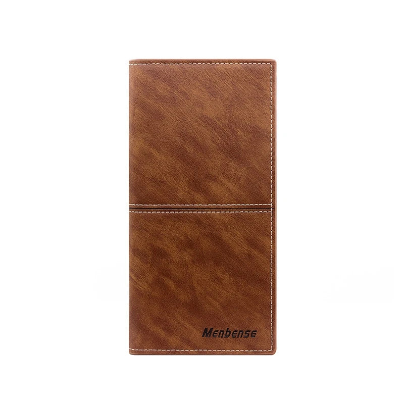 Men's Leather Wallet ID Card Holder Purse Checkbook Long Clutch Bifold Business Money Bag Man Wallets Cartera Hombre Carteras