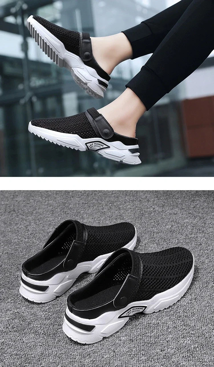 Men Sandals Platform Sandals Designer Mesh Mules Breathable Padded Beach Slippers 2024 Slip on Lightweight Men Sneakers