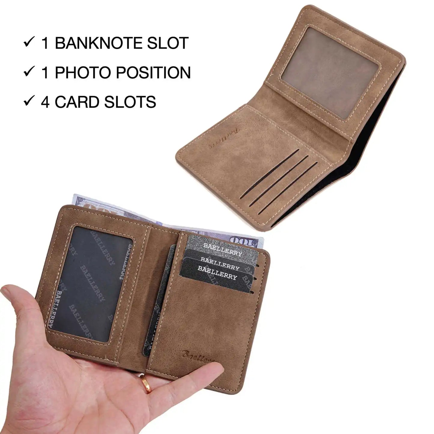 Thin Sanded Leather Multi-Card Driver's License Card Holder Simple Casual New Business Multi-Function Bifold Men's Short Wallet