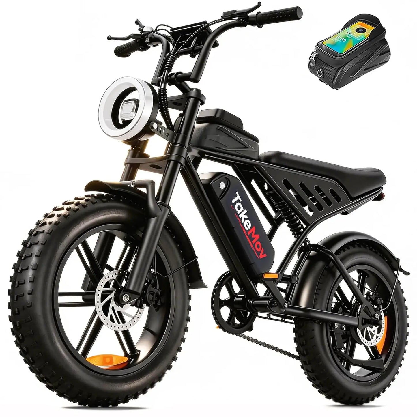1500W 33MPH Electric Bike 60Miles NFC Password 48V15Ah UL2849 20" Fat Tire Full Suspension All-Terrain Custom