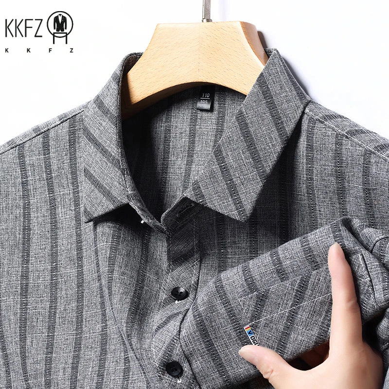 New Men's Business Casual Short Sleeved Printed Shirt with Wrinkle Resistance No Ironing Comfortable All Season Versatile Top