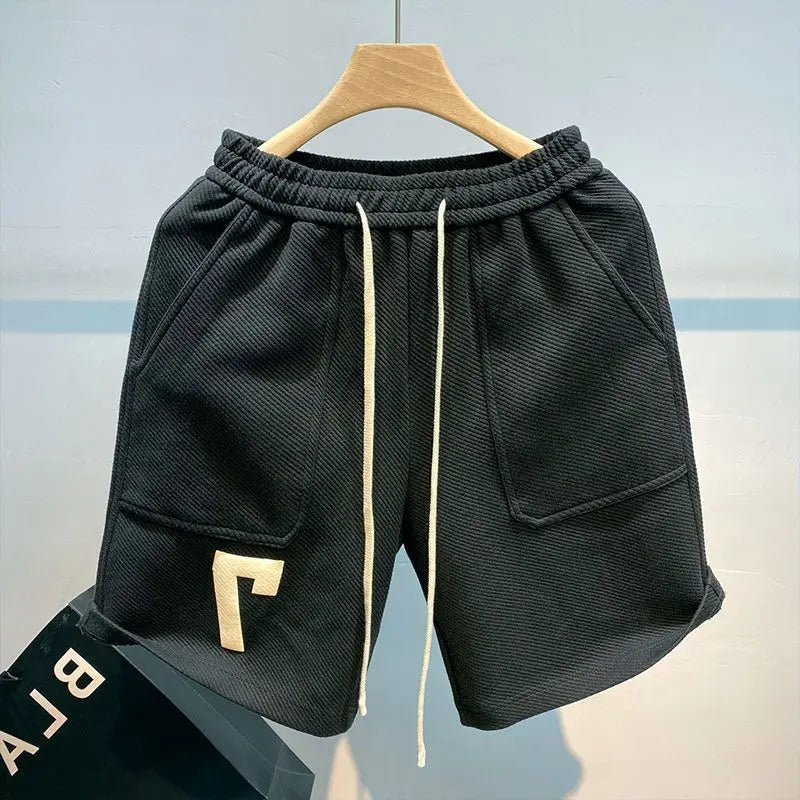 New Men's Shorts Retro Casual Beach Pants Popular Summer Fashion Trend High Street Sports Five-Point Medium Pants Casual Pants