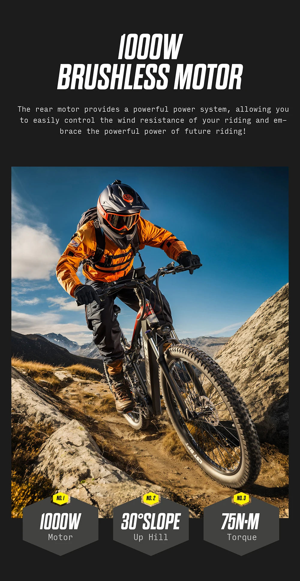 RANDRIDE YG90 1000W Electric Mountain Bike US Stock Fast Delivery 48V 17Ah Full Suspension Hydraulic Brakes E bike