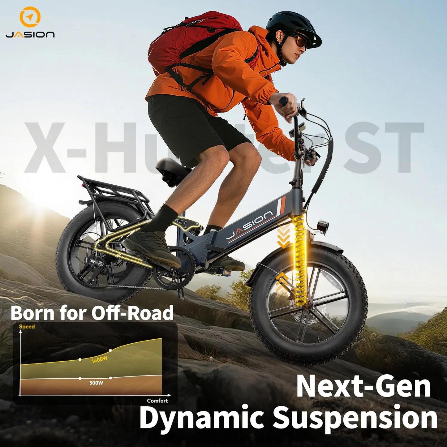 X Hunter ST 20" Electric Bike for Adults,Peak 1400W Motor,30MPH Max Speed Foldable Ebike,71 Miles Range Folding E, Customized