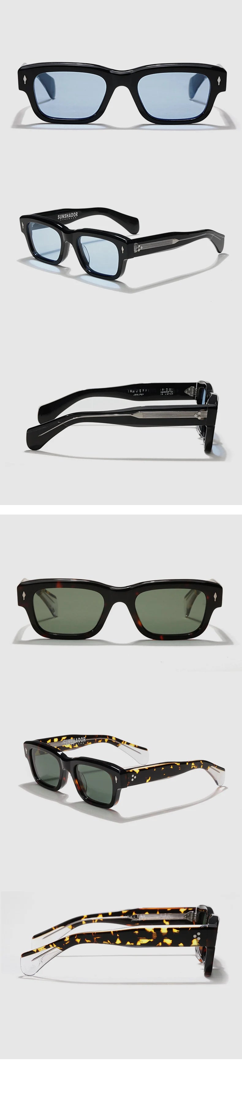 Luxury Designer Sunglasses for Men Acetate Handmade Top Quality Glasses Brand Original Women Outdoor Protection Sunshade Eyewear