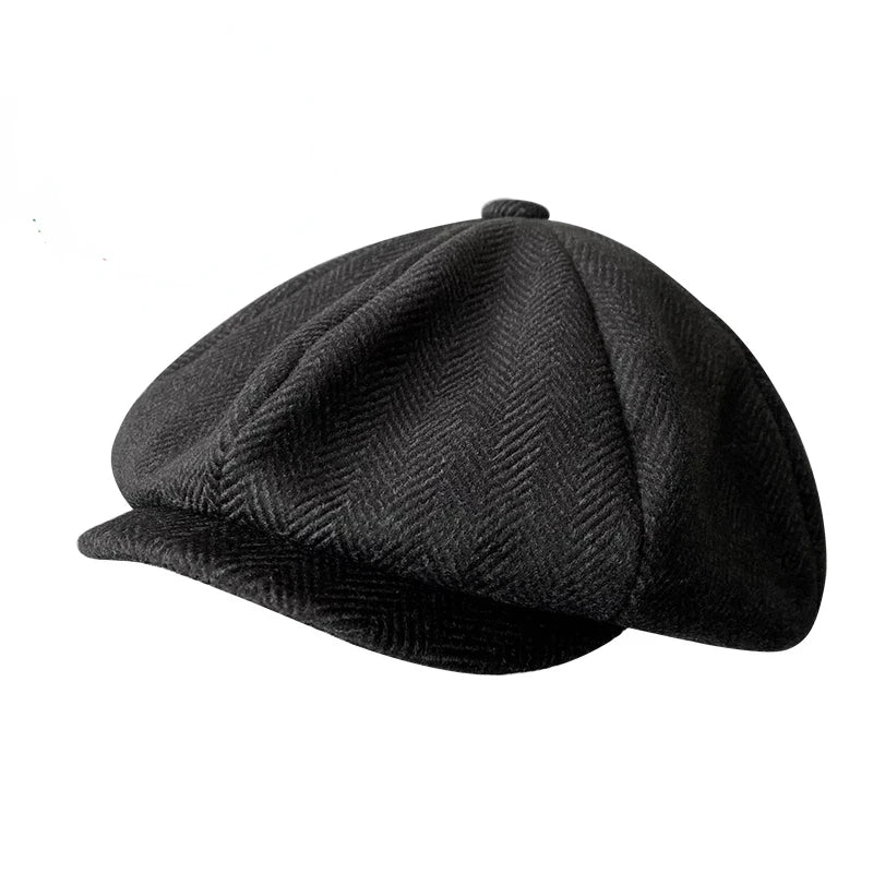 Men's cap 2021 New Men's Newsboy Hats Vintage Herringbone Octagon Cap Women Berets Gatsby Flat Hat BLM73