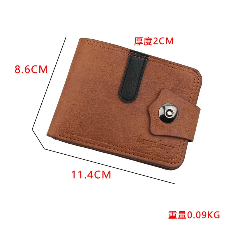 Men's Leather Wallet Short Purse for Man Wallets 2023 Credit Card Holder Money Bag Coin Bag Hasp Small Wallet Portafoglio Uomo