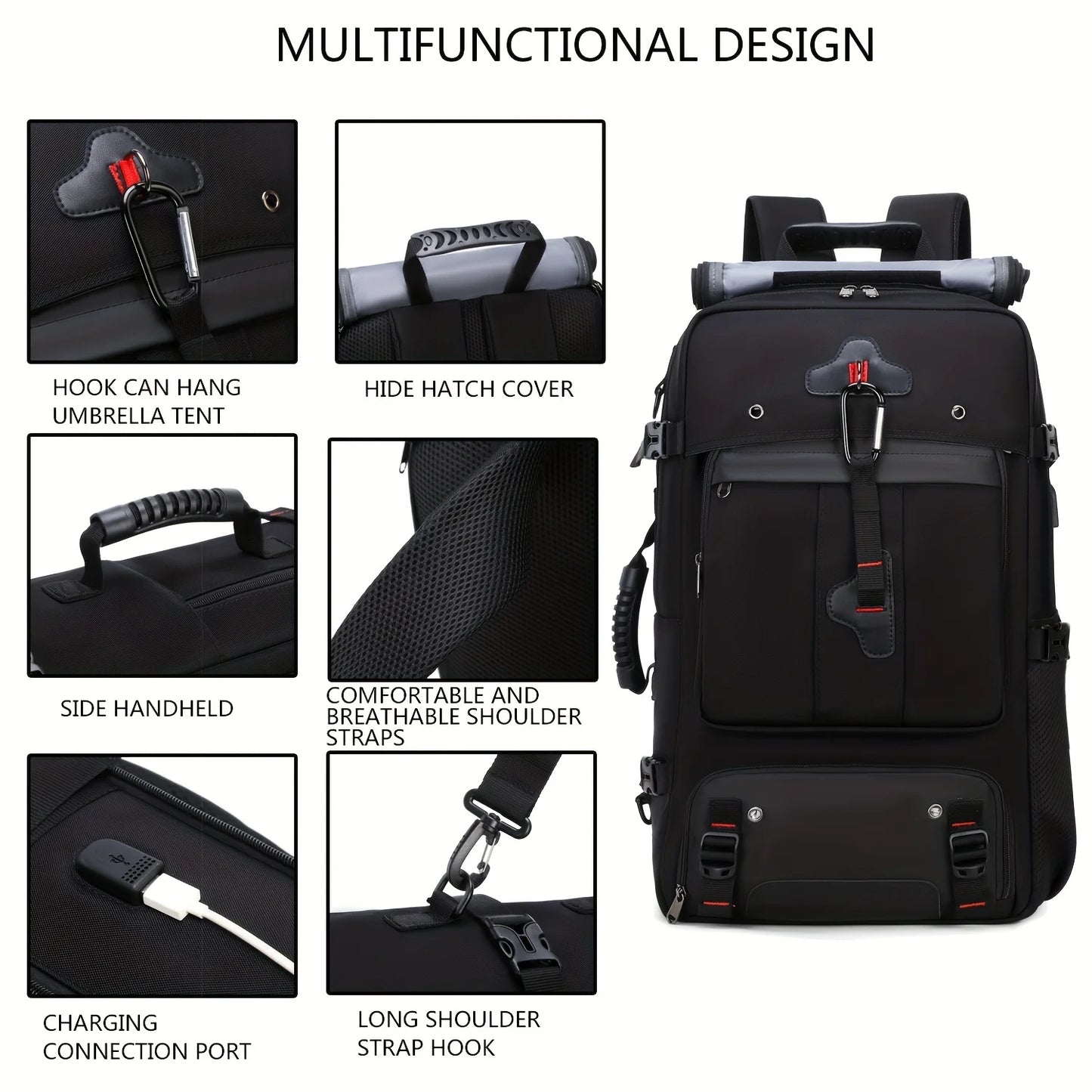 Travel Backpack for Men and Women Large Carry On Bag with Shoe Compartment Approved by Airlines 17Inch Laptop Backpack Gym Bag
