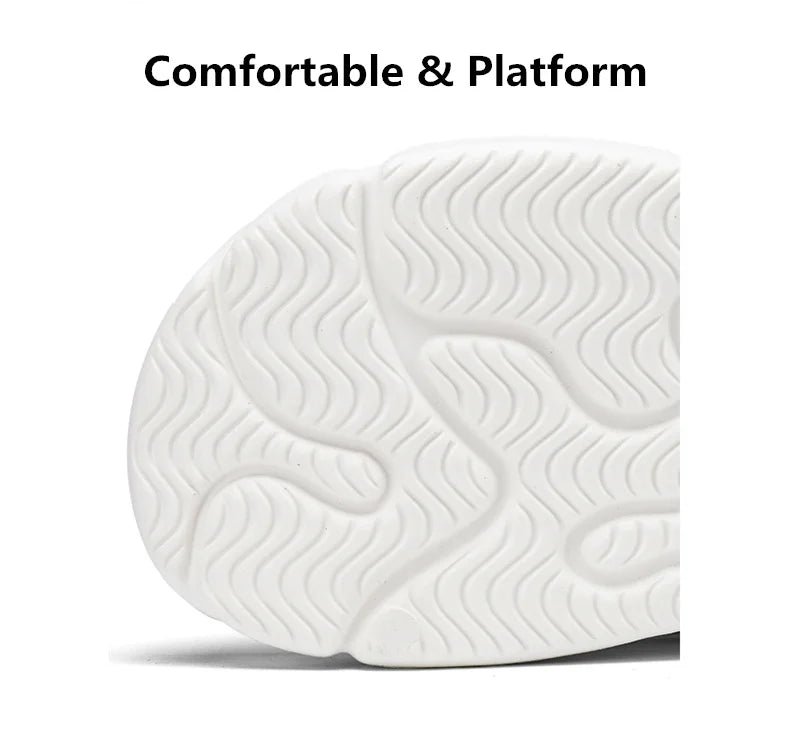 Fashion Men's Slide Slippers 5CM Platform EVA Beach Shoes Men Comfortable Outdoor Cloud Slippers For Men Summer Pantuflas Hombre