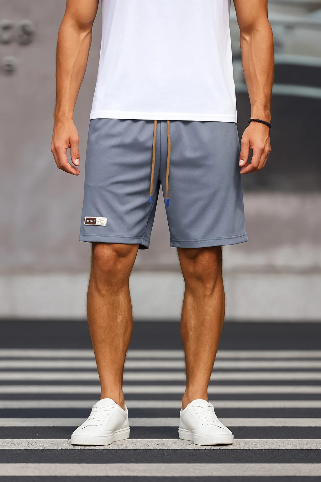 Shorts for Men Casual Summer Streetwear Men Daily Plain Basic Drawstring Bermuda Shorts Lightweight Breathable Knee Length
