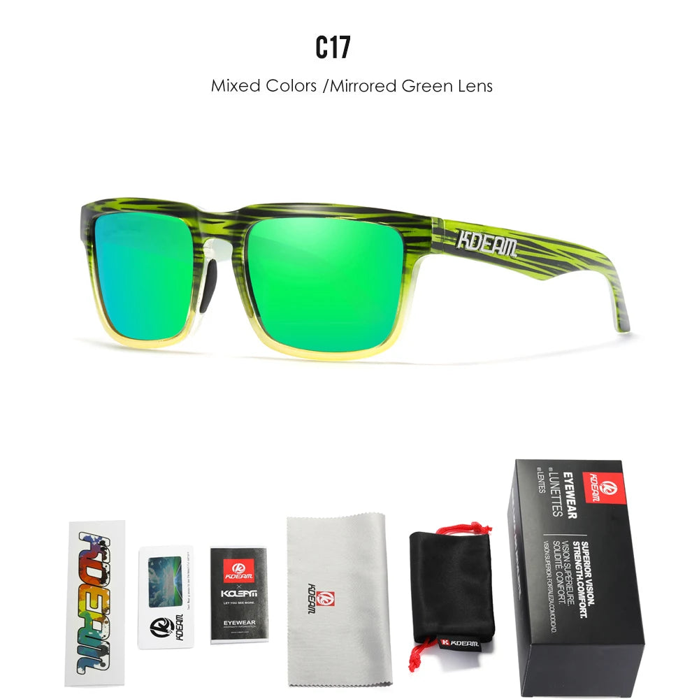 KDEAM Fishing Men's Sunglasses Polarized Classic Square Shades Unisex Size With Packaging